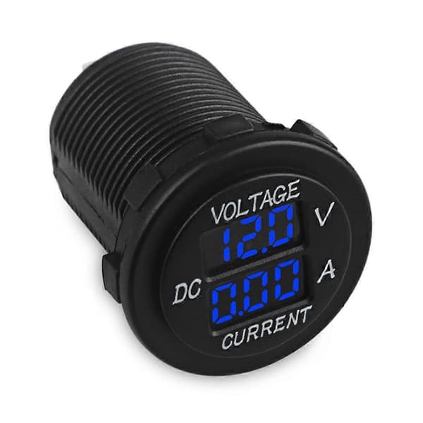 Digital LED Voltmeter Amperemeter Rund Måler Strømmåler til Motorcykel Bil Båd