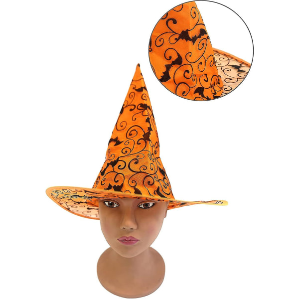 Häxor Hatt - Halloween. Förpackning om 2 (svart & orange)