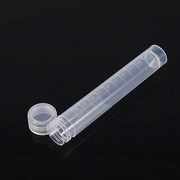 10 st 10 ml Plast Frysta Provrör Flaska Skruvförslutning Vit Kapsel Förpackning Behållare