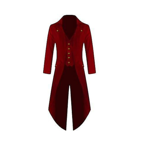 Gotisk Steampunk frackjacka Red 2XL