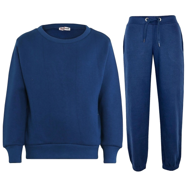 Barn Unisex Sweatshirt Set för enkel träningsoverall Navy 2-3 Years