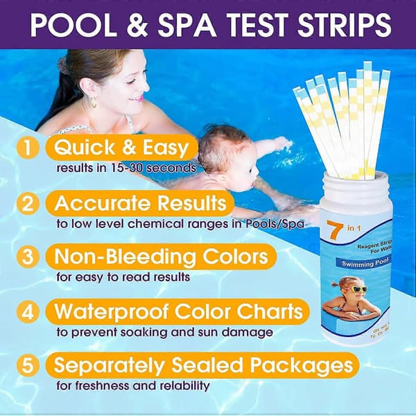 7-vejs teststrips til pool og spa - 100 stk.