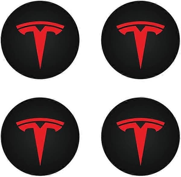 Centerkapsel (4 stk.) til KAVANIC Tesla Model Y Model 3 Modifikation Hjul Covers (Rød/Mat Sort)