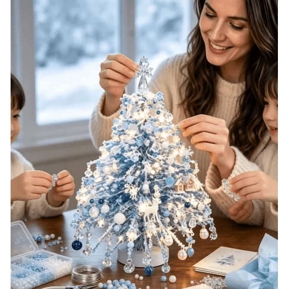 Nytt DIY Perlet Juletre Kit 3D Perlet Juletre Sett Håndverksmateriale Kit 2