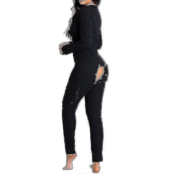 Pyjamas Dam Jumpsuit Sovplagg Dam Rygg Bak Öppen Loungewear