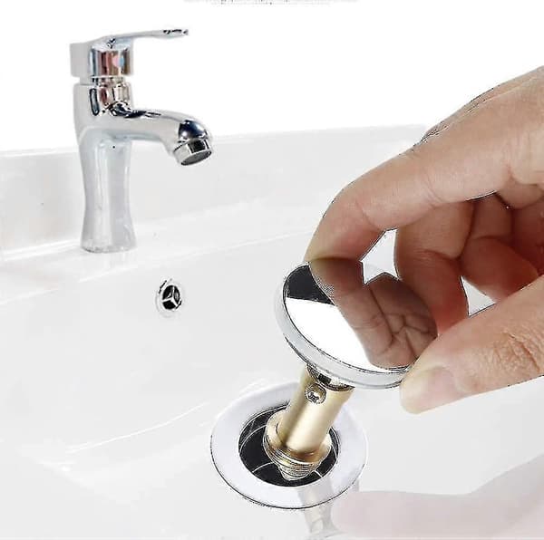 2 Stycken Badkarspropp För 36mm Diameter Avlopp, Krompläterad Massiv Mässing