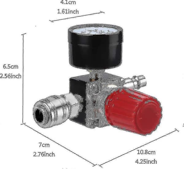 Lufttryksregulator Trevejsventil 175psi 12bar 1/4 Tomme Lufttryksmåler Regulator Til Kompressor (ny 3-vejsventil)-jie