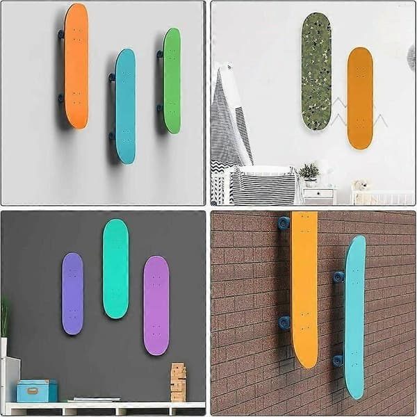 Sæt med 2 skateboardkroge til GrooFoo longboard vægmontering