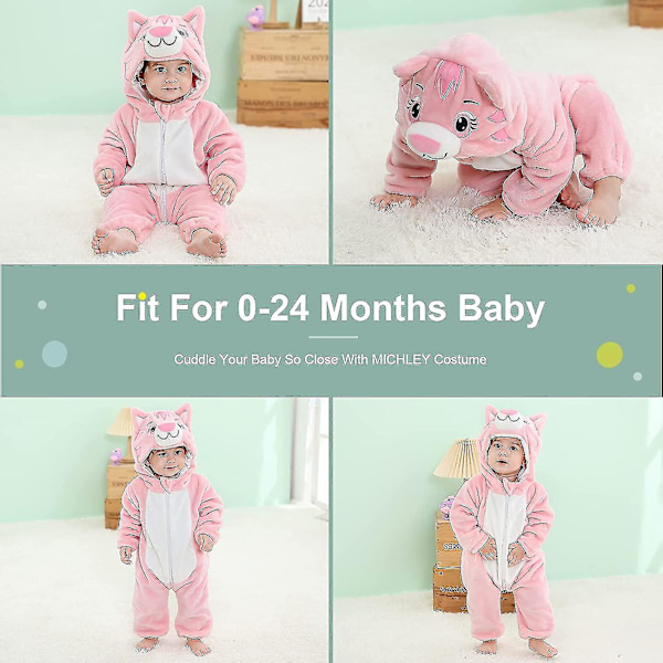 Unisex baby Vinter Höst Flanell Huva Romper Cosplay Jumpsuit Hög kvalitet Cat 2 5 Months