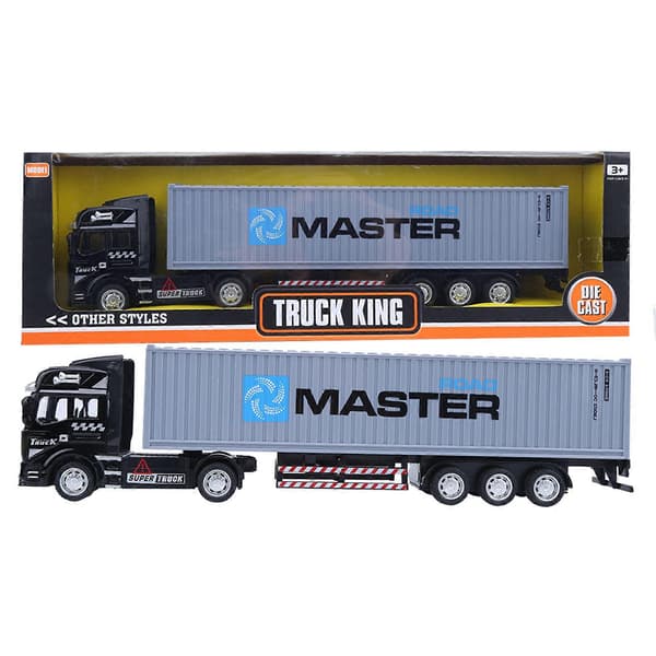 1:48 Legerings Container Lastbilsmodell Leksak Hög Simulering Barn Billeksaker Fordon Grå Container Lastbilsmodell