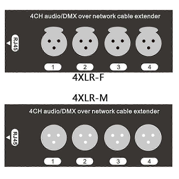 1 kpl 4-kanavainen 3-nastainen XLR-ääni- ja DMX-verkkokaapelin jatke, DMX512-verkkosignaalin jatke