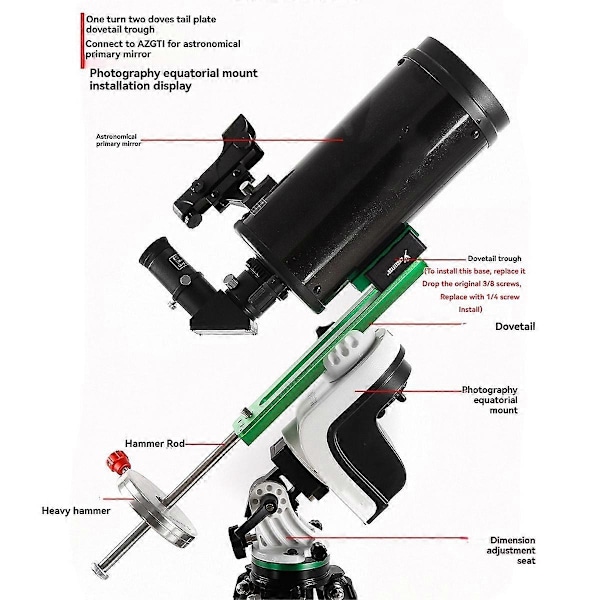 Plade 250mm Ækvatorialt Teleskop Svalehalefatning Én Adapter To Korte Plader Astronomisk Teleskop A