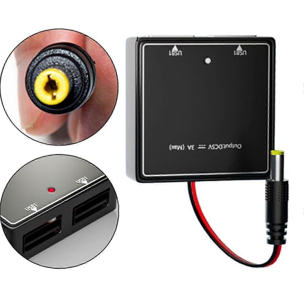 Solar Spenningsstabilisator Solcellepanel Batteriladeregulator Hurtiglading Hjem 2 USB Svart Utendørs 5V3A Solcellepanel Regulator DC Male 20cm
