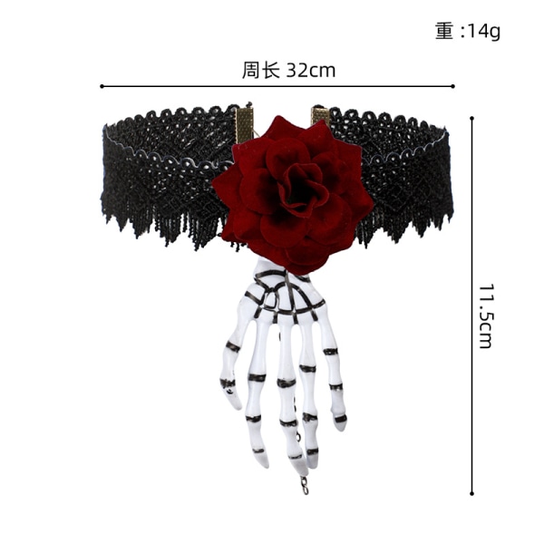 Halloween Skräck Skull Palm Halsband Maskerad Vampyr Lady Dress Up style 1