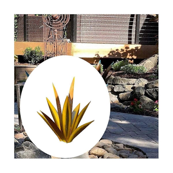 Rustikk Skulptur, DIY Jern Agave Planter Utendørs Hage Estetiske Skilt Terrasse Figurer Hage 27cm