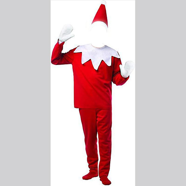 Barn Alvdräkt Vuxen Alvdräkt Röd Nyår Cosplay Festklänning Familj Halloween Julfest Finklänning Set male 170 cm