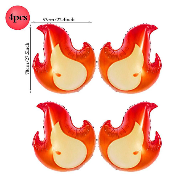 36/24 tums brandballonger 3d kartong Flame Halloween lägereld Barn Brandman Tema Födelsedagsfest Lägereld Jaktdekorationer 4pcs