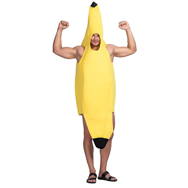 Halloween Vuxen Rolig Cosplay Frukt Grönsakskostym Banan Carnival Dress Up Outfit Parfest Purim Fancy Dress Scenshow banana