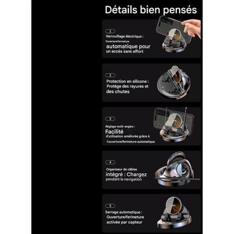 Biltelefonholder med smart sensor og 360° rotation