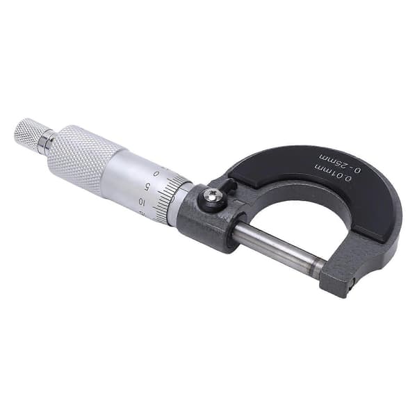 Mikrometer Stabil Legering Overflade Præcis Måling Bærbar Mikrometer Tykkelsesmåler 0-25/0,01mm