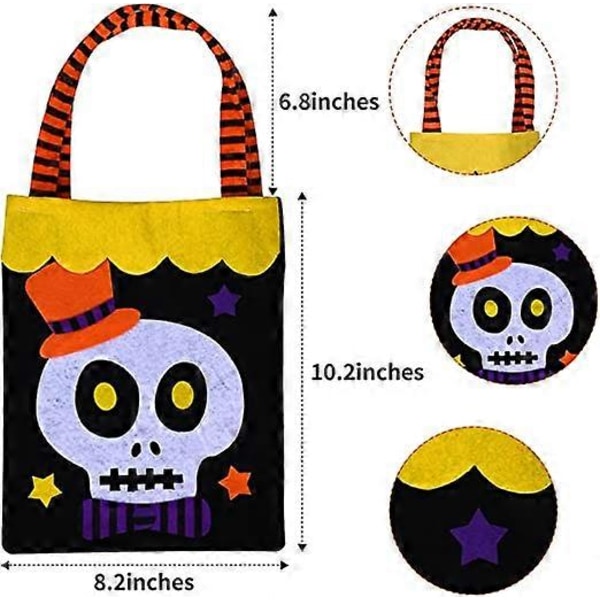 Halloween Godteposer Festgaver 3 stk. Tote Gjenbrukbare Gresskar Gaveposer for barn Knask eller Knep-poser