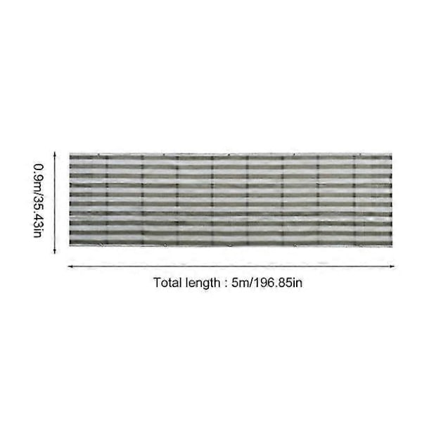 Terrassenett Solbeskyttelse Seil 5m Grå Hvit Stripe HDPE