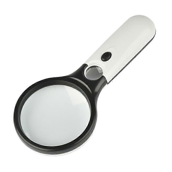 Lupe, forstørrelsesglas med 3 LED-lys, bærbar 3X 45X linse High Definition belysning forstørrelsesglas