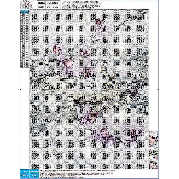 DIY 5D Diamantmålningskit - Blommor - Diamantmålning Slott Full Strass För Hem, Vägg- och Entrédekorationer - 30 X 40 Cm
