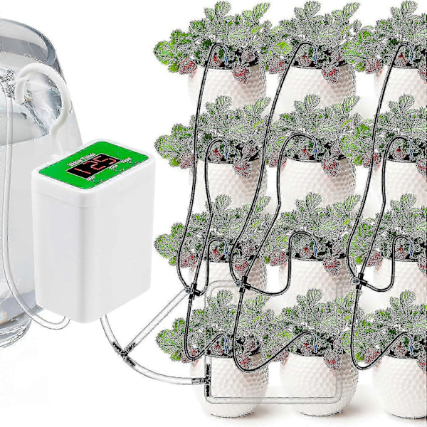 Automatisk vandingssystem til potteplanter, vandingsenheder USB automatisk drypvandingssæt plantevandingssystem med vandtimer