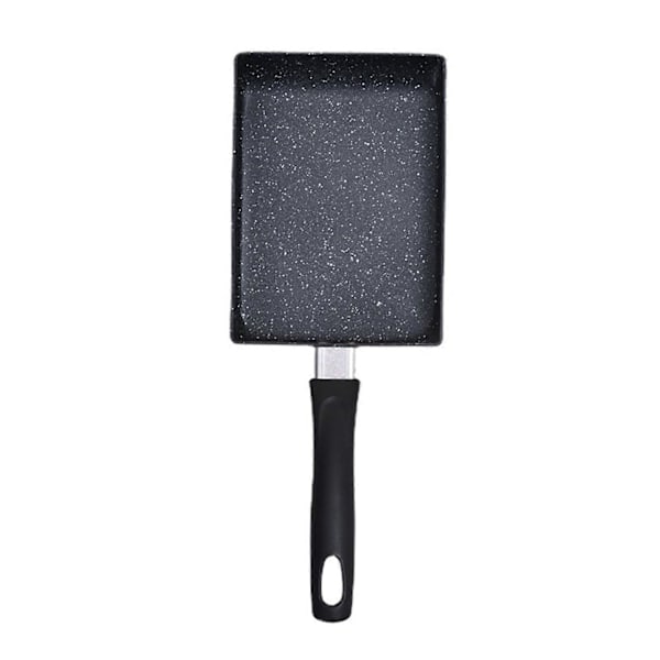 Mini Stekpanna Svart Hushåll Bärbar Japansk Stil Ägg Stekpanna Rektangulär Mini Omelettpanna 13x18cm