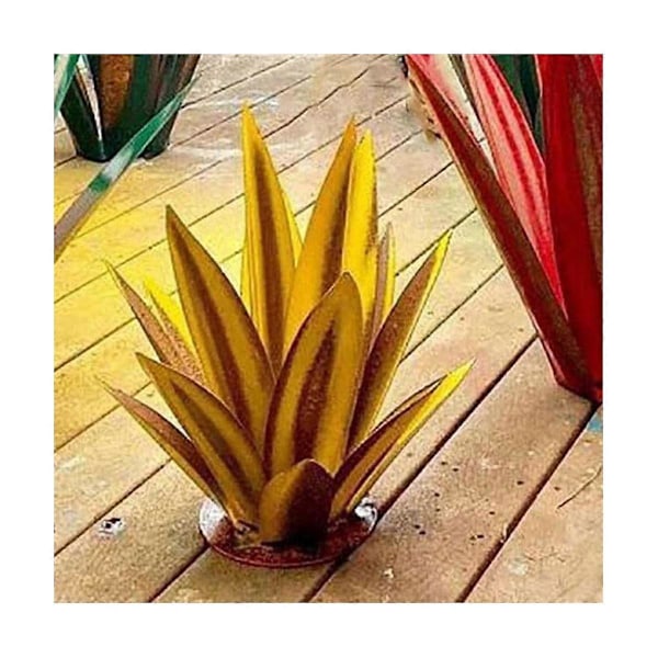 Rustikk Skulptur, DIY Jern Agave Planter Utendørs Hage Estetiske Skilt Terrasse Figurer Hage 27cm