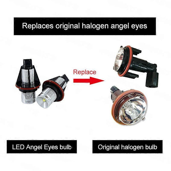 2 stk. LED Angel Eyes Marker Lyspærer Feilfrie Billykter For BM modeller E39 E53 E60 E61 E63 E64 E65 E66 E87 525i 530i 545i Red