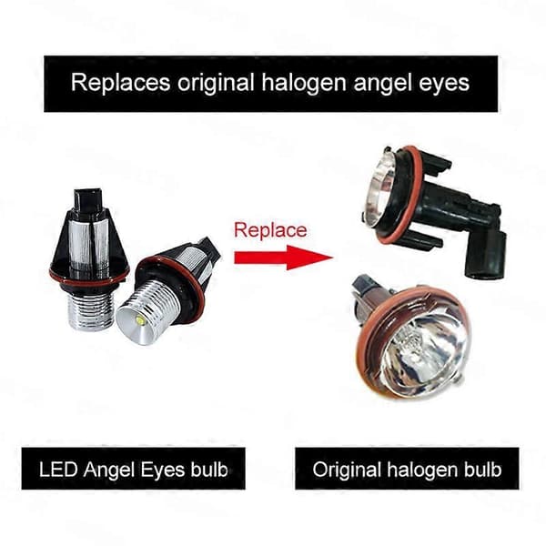 2kpl LED Angel Eyes -merkkivalopolttimoita, virheettömät autolamput BM-malleihin E39 E53 E60 E61 E63 E64 E65 E66 E87 525i 530i 545i Blue