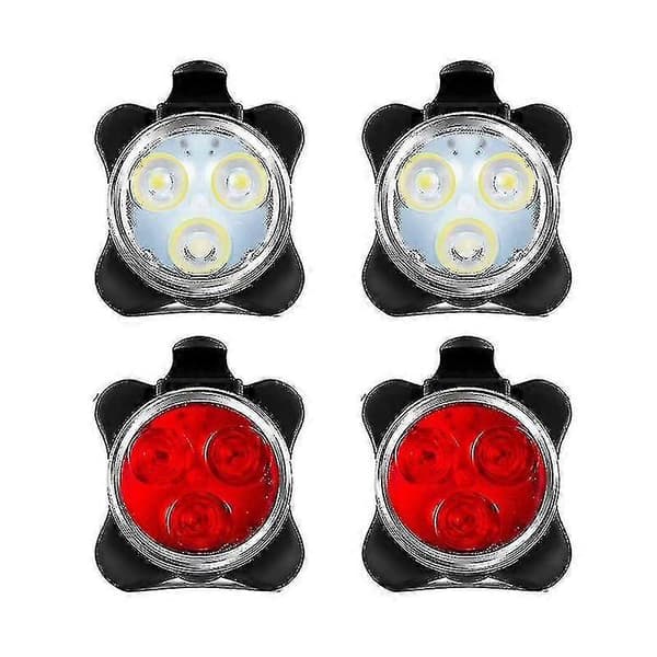 4-pack USB-uppladdningsbart cykelljusset fram och bak LED-cykel