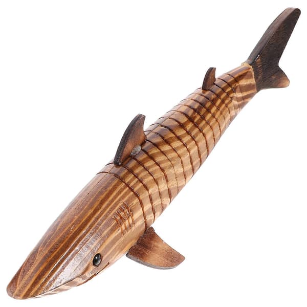 Simuleret Træ Haj Statue Haj Figur Ocean Havdyr Figur Trædyr Model