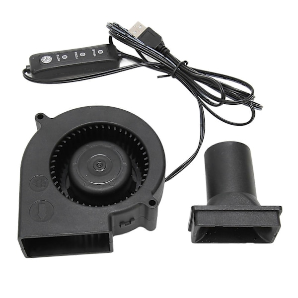 USB Vifteblåser 3.8in 3 Hastighetsmodus DC 5V Børsteløs 3800 RPM 22 CFM Datamaskin Kjølevifte for PC Elektronikk 3D-printer