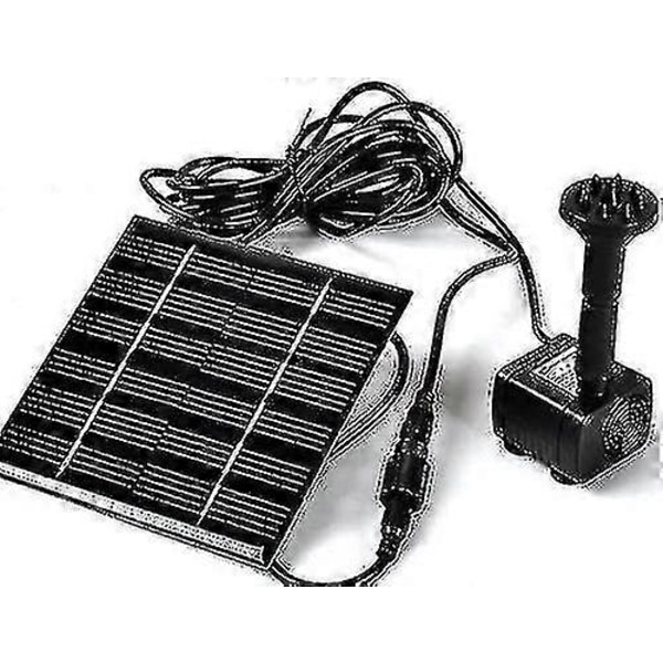 Solcellsdriven Vattenpump - Trädgårdsfontän, Poolsprinkler, Dammpump, Akvarium, Fisktank Med Separat Solpanel Och 3m Lång Kabel Och 4 Munstycken