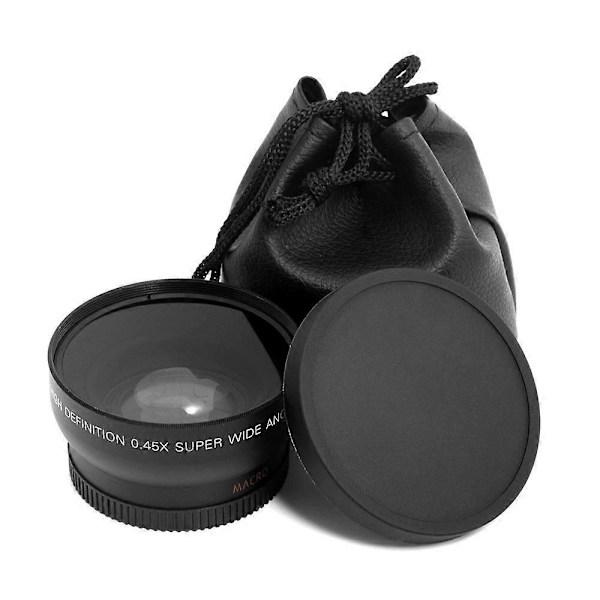 HD 52MM 0.45x Vidvinkelobjektiv med Makroobjektiv för 52MM DSLR-kamera