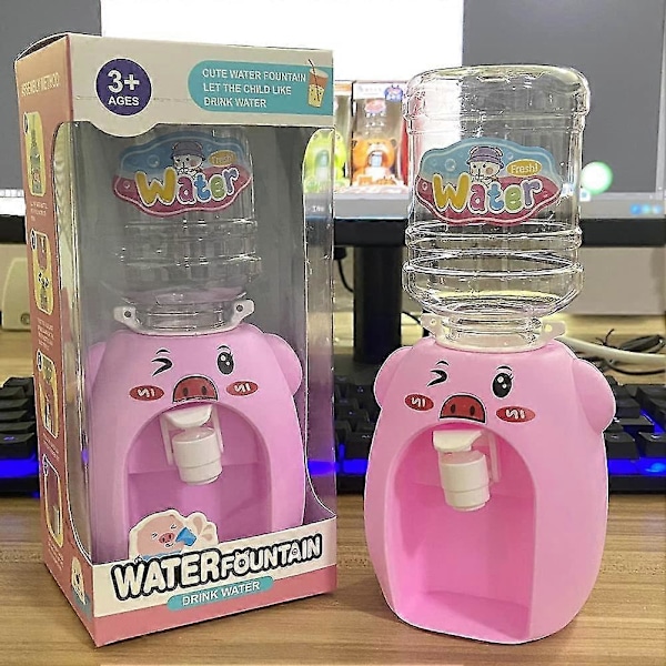 Tecknad Mini Vattendispenser Leksak Mini Dryckesdispenser Låtsaslek Leksak Kök Barns Tidiga Utbildningsleksaker Drickleksaker Rosa 2st