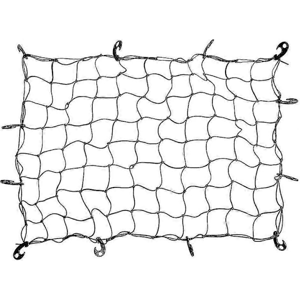 90x120cm - 180x240cm Kestävä Joustava Tavaraverkko 12 ABS-koukulla - Suurikokoinen Kattotelineen Tavaratilan Verkko, Matkatavaratelineen Elastinen Kattotavarateline C