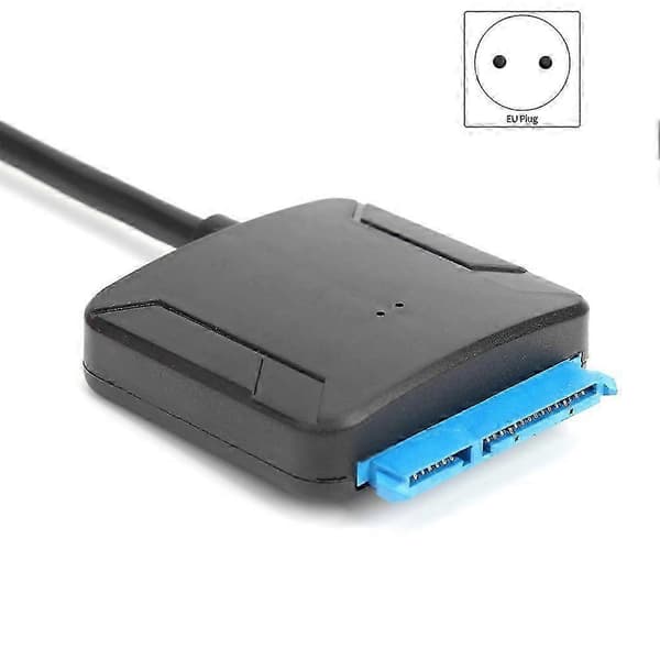USB til SATA Datakabel, 2,5/3,5 tommer USB3.0 Let Drevkabel SATA Harddisk Adapterkabel (EU-stik)