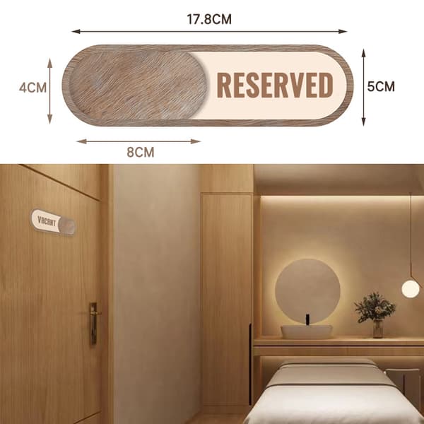 Privat rum bokat rum glidande status identifieringsetikett skylt restaurang spa dörrskylt