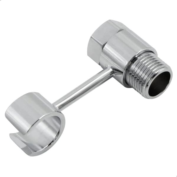 20 mm dusjhodeholder – 360° justerbar universalkobling – Forkrommet messing – Borefri installasjon