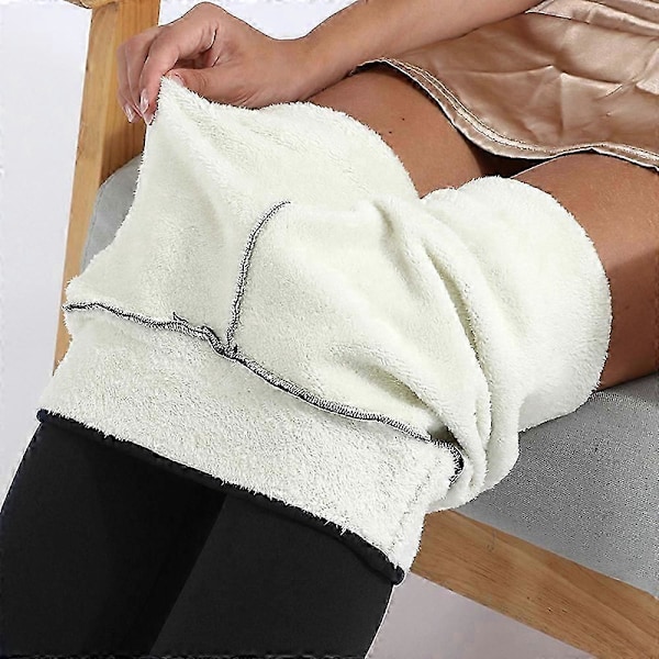 Naisten lämpöleggingsit - Paksut fleecevuoratut korkeavyötäröiset trikoot, läpinäkymättömät lämpimät talvihousut lenkkeilyyn ja joogaan, koko M