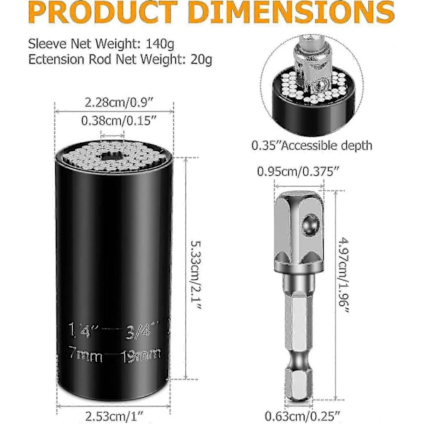 Universalt pipehode, (7mm-19mm) Multifunksjonelt pipehode Verktøy for pappa, Pipeadapter Drill Reparasjonsverktøy, Beste gaver til menn/h