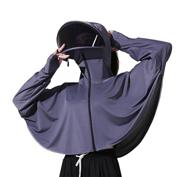 Anti-ultraviolett andas solskyddande blusar Ice Silk Solskyddande kläder Drop Shipping Dark for grey