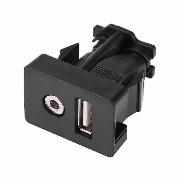 Bil Båt Dash Flush Mount USB-port 3.5mm AUX Jack Skjøteledning Monteringspanel