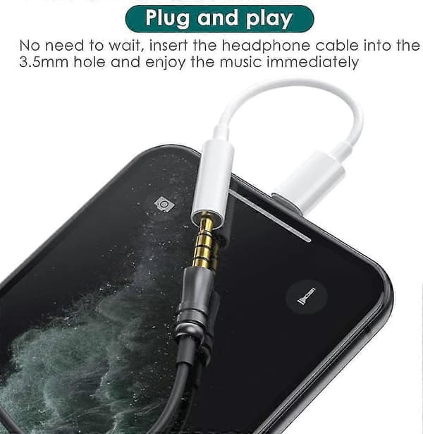 Hörlursadapter Extra Adapter 3,5 mm Ljud- och Laddningsadapter Extra Ljudkabel För Iphone 7 Vit