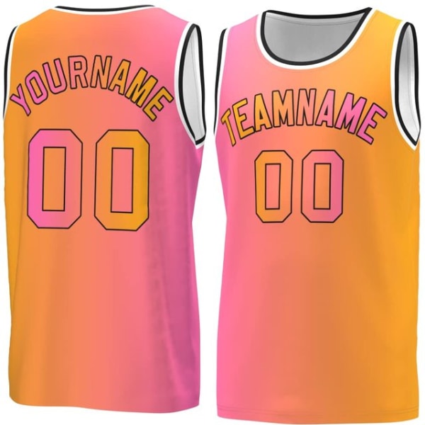 Basket T-shirt 0# Baskettröja Sportväst Herr/Ungdom Pink gold 175-180cm