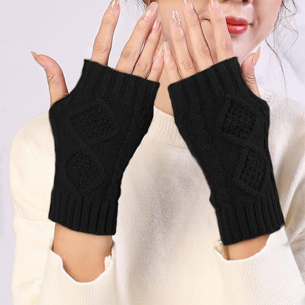 Kvinnor Fingerless Handskar, Kvinnor Arm Warmers Handskar, Mode Varm Mjuk Bekväm